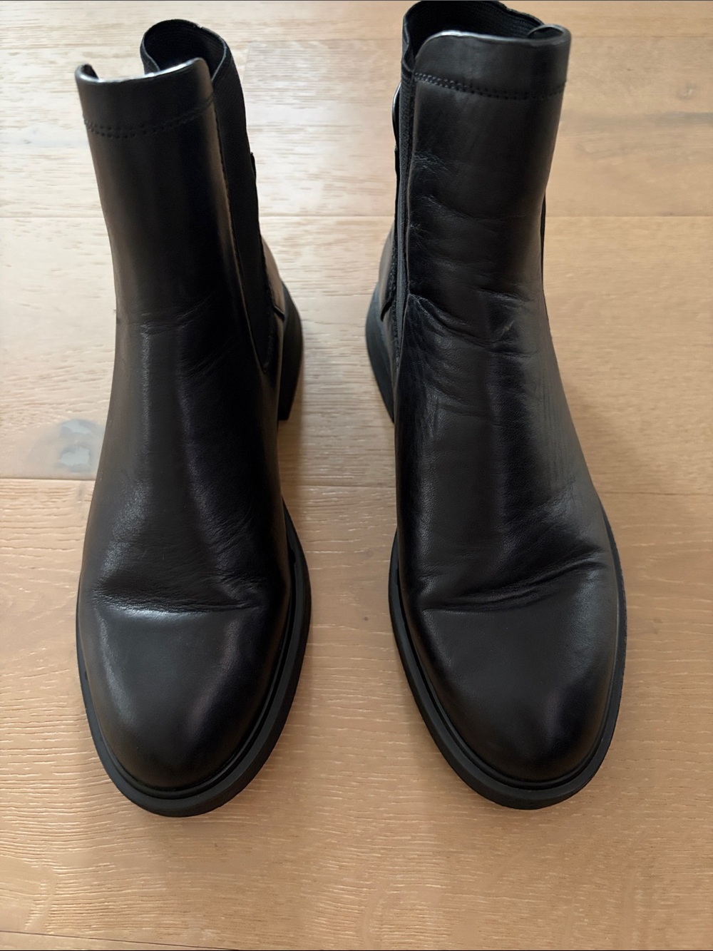 Franco Sarto Black Leather Women's Chelsea Ankle Boots. Worn once.